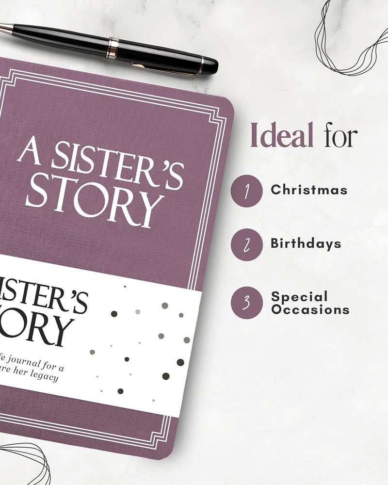 Coco & Lan Sister's Life Story Journal (Hardcover): A Meaningful Keepsake for Sister to Share Her Journey and Memories, Book Includes 250+ Prompt, Sentimental Gift for Mother's Day, Birthday & Christmas - Image 5